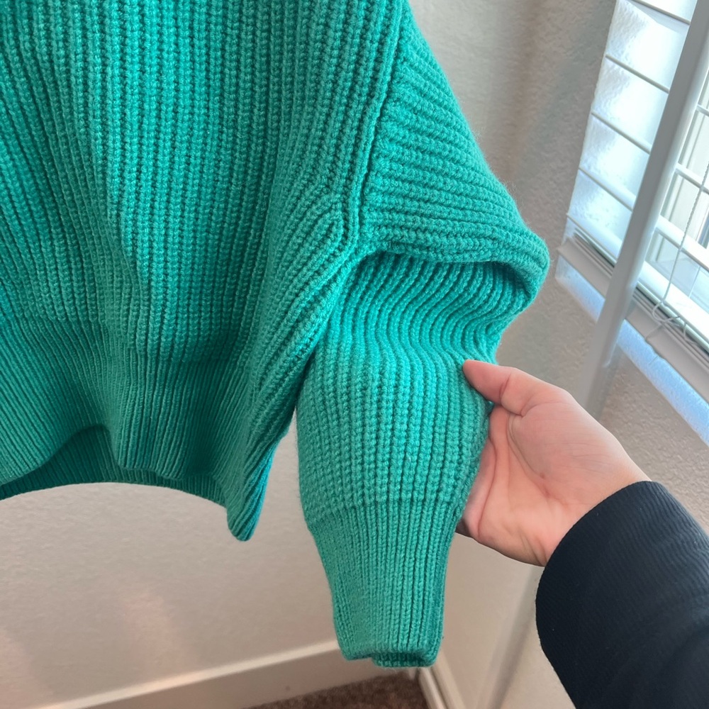 Green Ribbed Sweater - Picture 3 of 5
